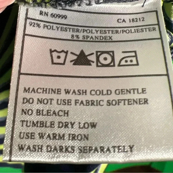 Antigua Gold Polo Shirt - Mens Size L green striped Collar Short Sleeve - Picture 6 of 8